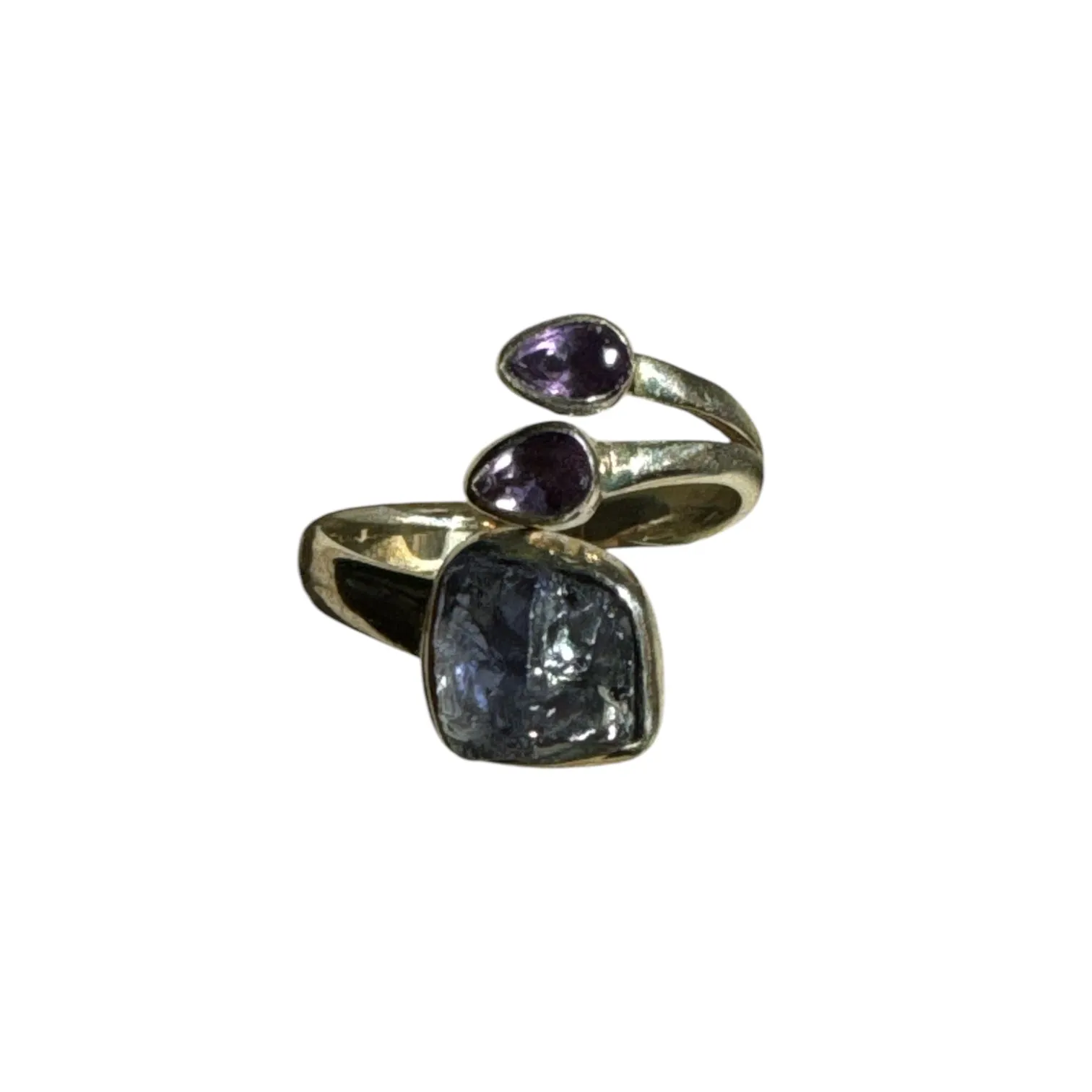 Rough Amethyst Solid 925 Sterling Silver Ring adjustable