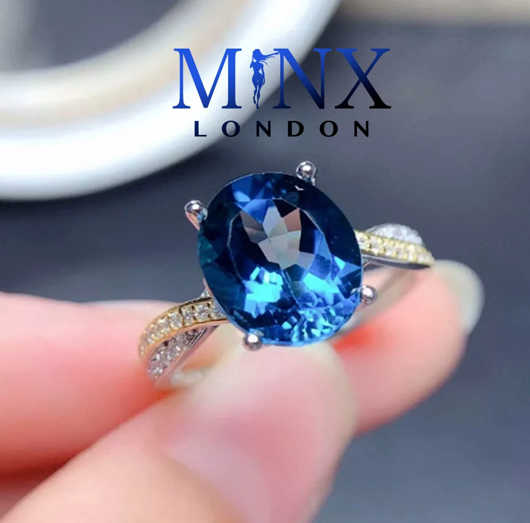 Sapphire Blue Diamond Ring | Blue Diamond Engagement Ring | Sapphire Blue Ring | Blue Wedding Ring | Blue Diamond Rings | Blue Gemstone Ring