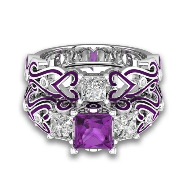 Sapphire Ruby Emerald Amethyst Zircon Ring For Women Silver Fine Jewelry