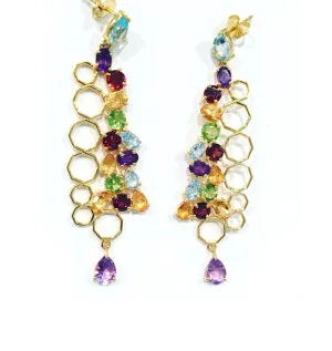 SemiPrecious Multi Stone Drop Earrings