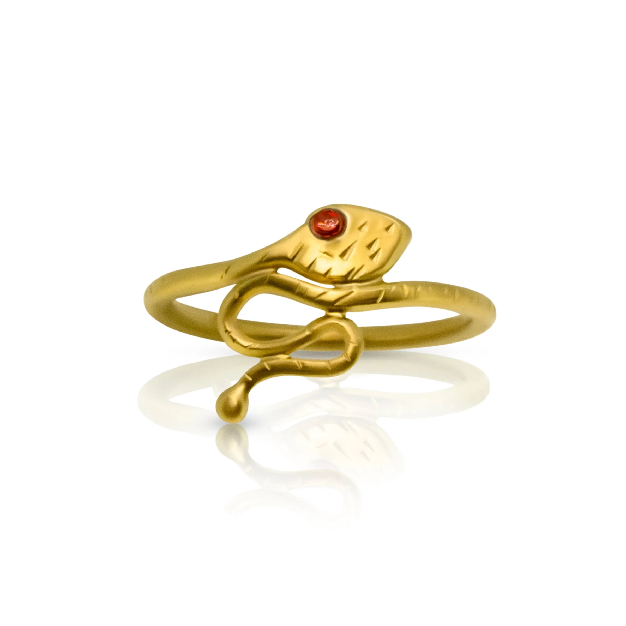 Serpents with Jeweled Eyes - 22 Karat Gold Ring