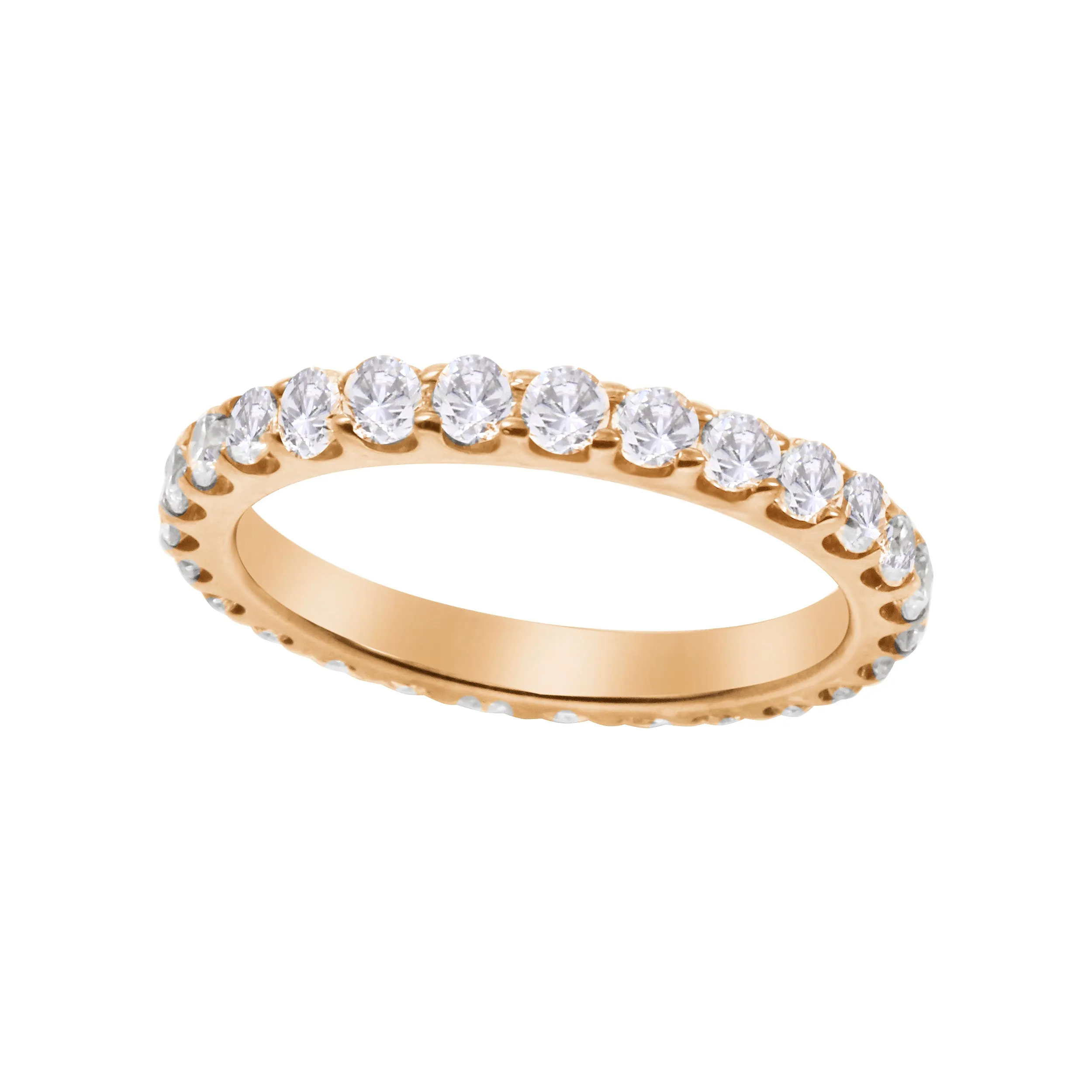 Shared Prong Round Diamond Eternity Wedding Band 2.2mm