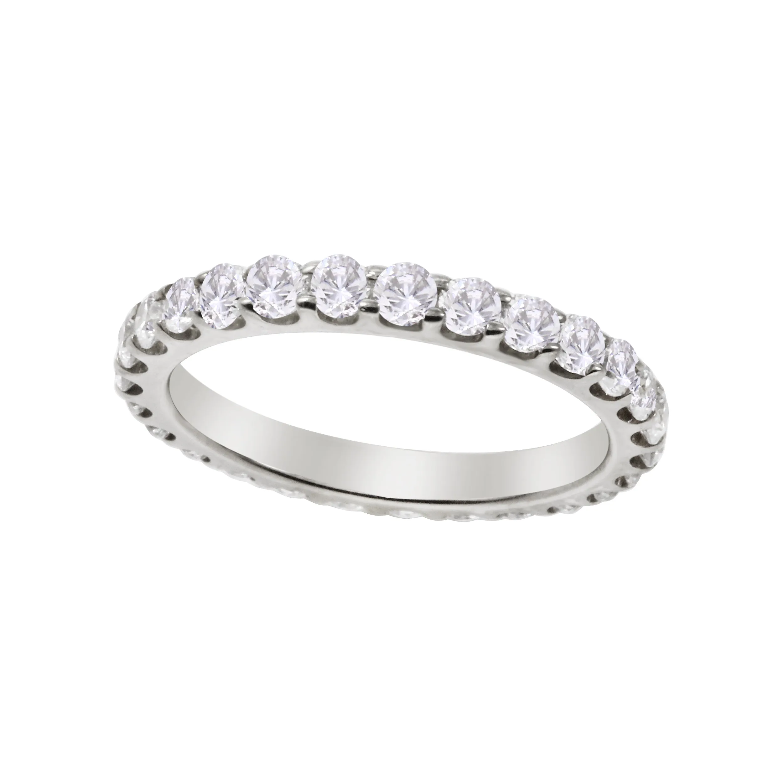 Shared Prong Round Diamond Eternity Wedding Band 2.2mm