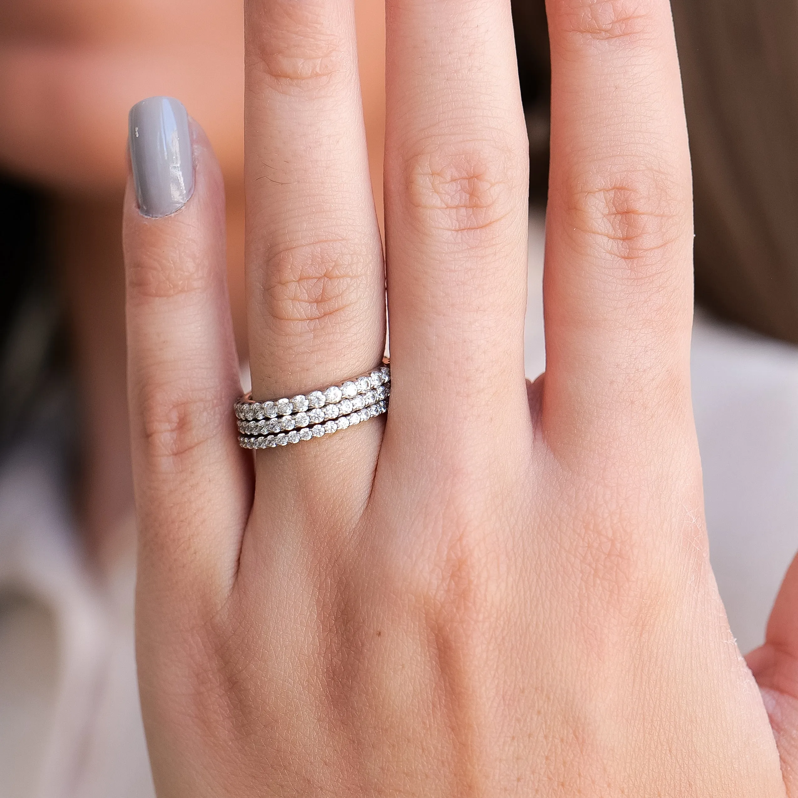 Shared Prong Round Diamond Eternity Wedding Band 2.2mm