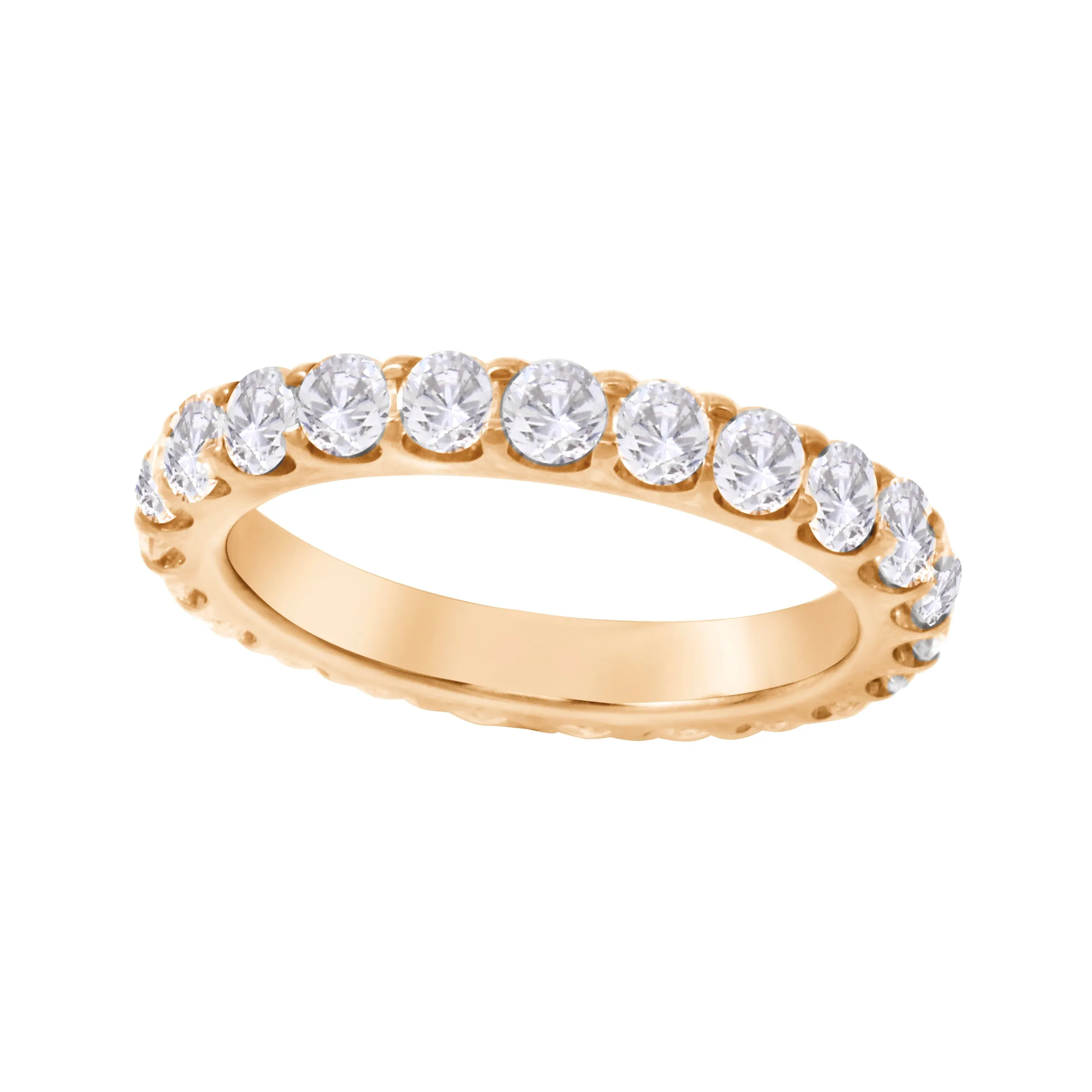 Shared Prong Round Diamond Eternity Wedding Band 2.7mm