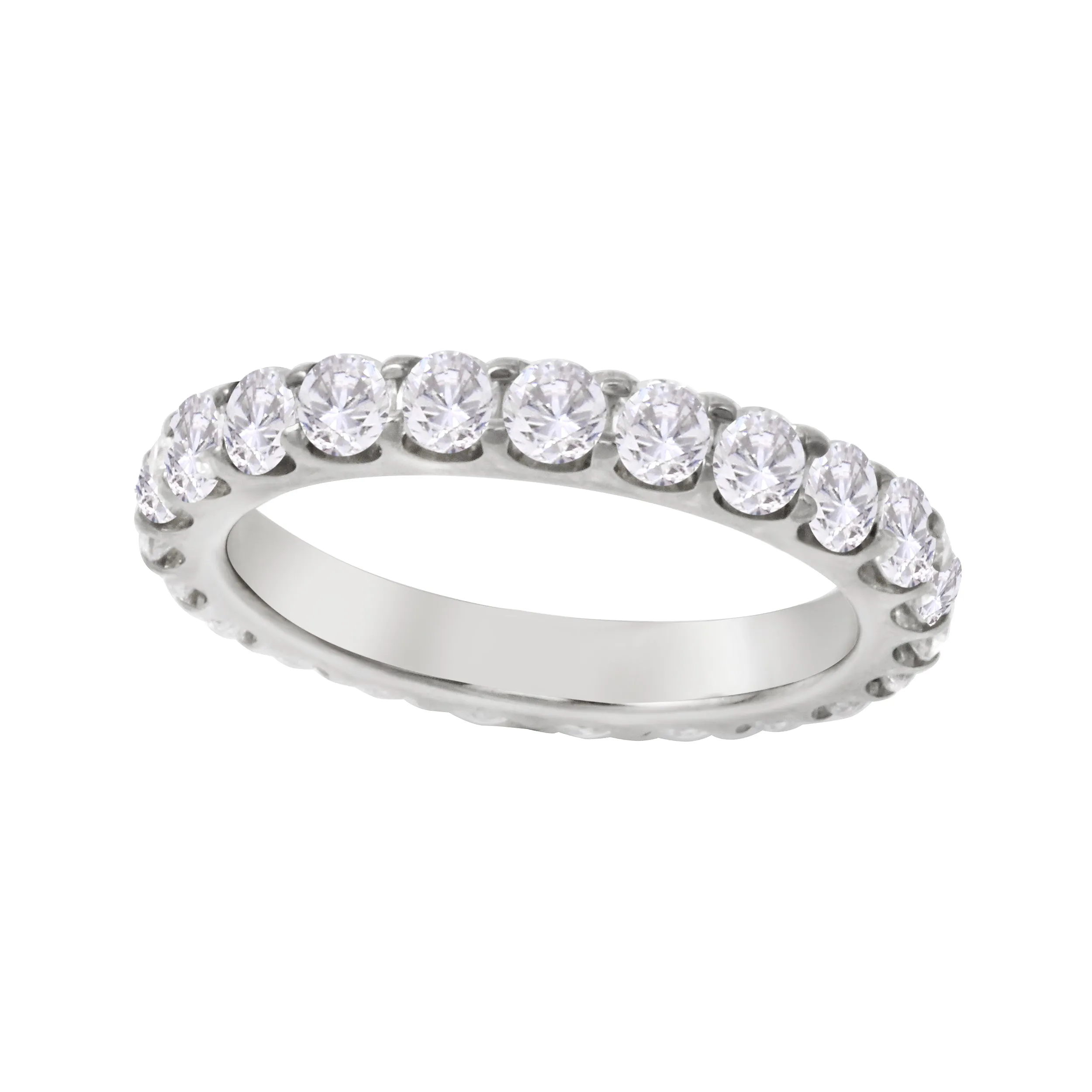 Shared Prong Round Diamond Eternity Wedding Band 2.7mm