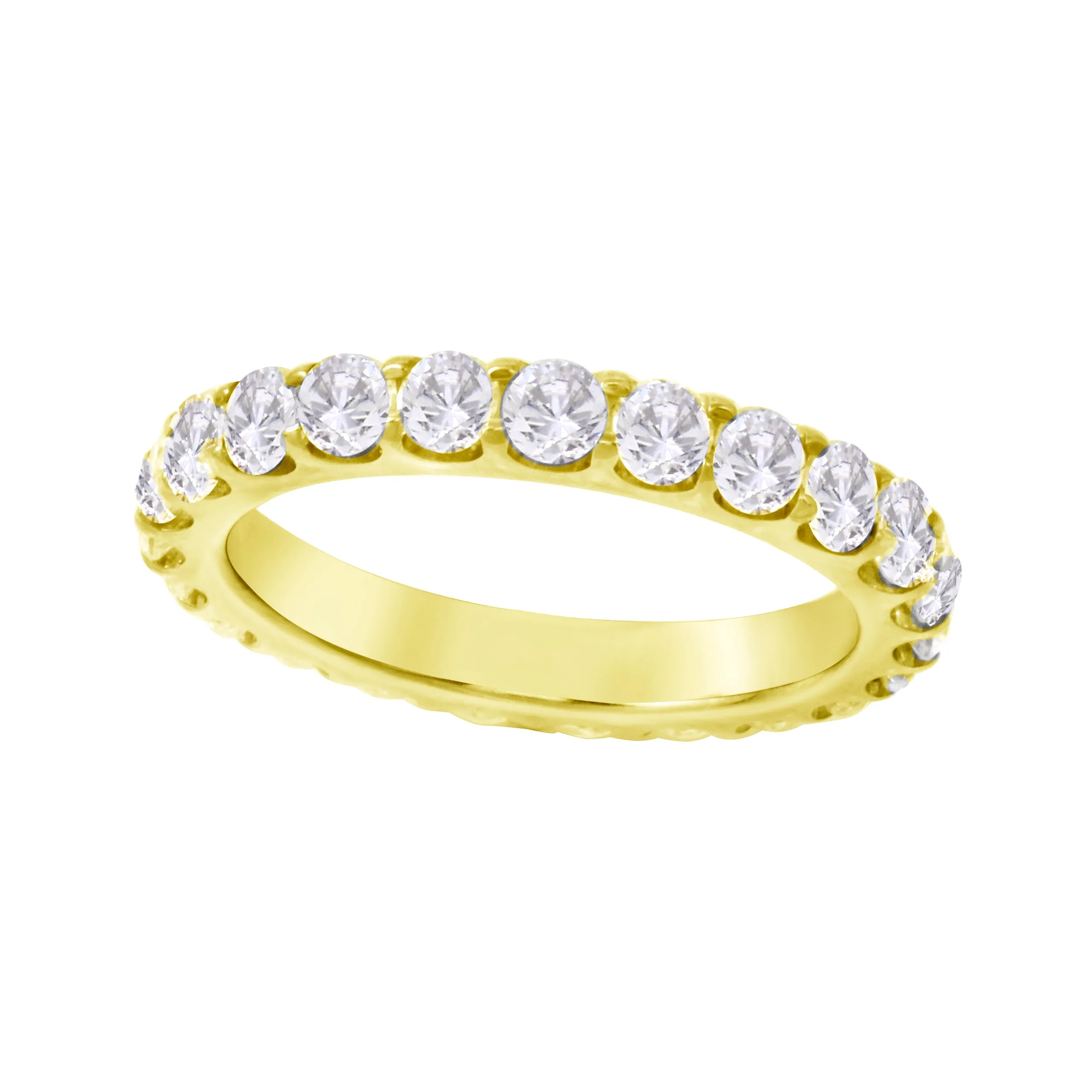 Shared Prong Round Diamond Eternity Wedding Band 2.7mm