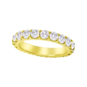 Shared Prong Round Diamond Eternity Wedding Band 3.2mm