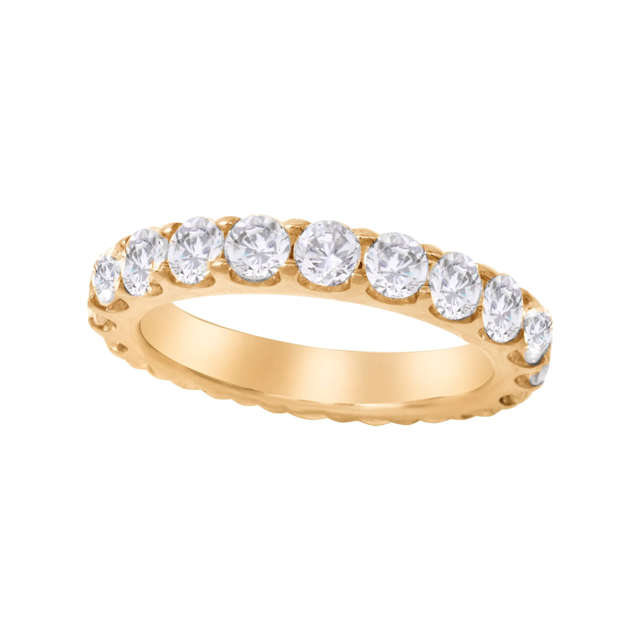 Shared Prong Round Diamond Eternity Wedding Band 3.2mm