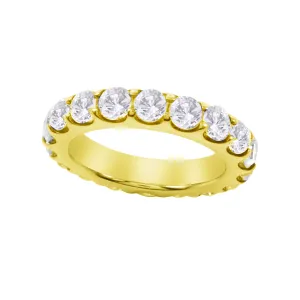 Shared Prong Round Diamond Eternity Wedding Band 3.8mm