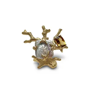 Signature Coral Ring 2.0 with Dark Citrine