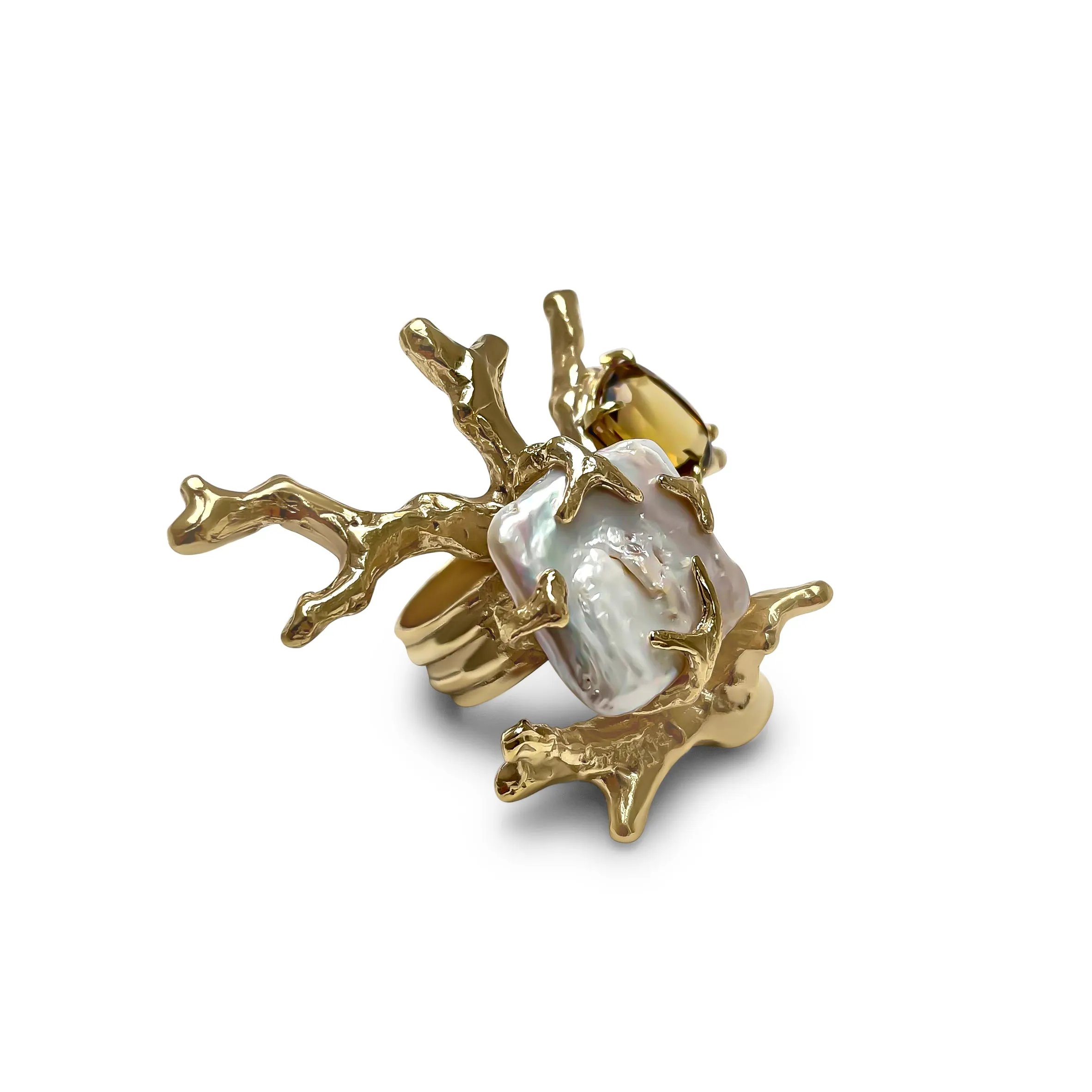 Signature Coral Ring 2.0 with Dark Citrine