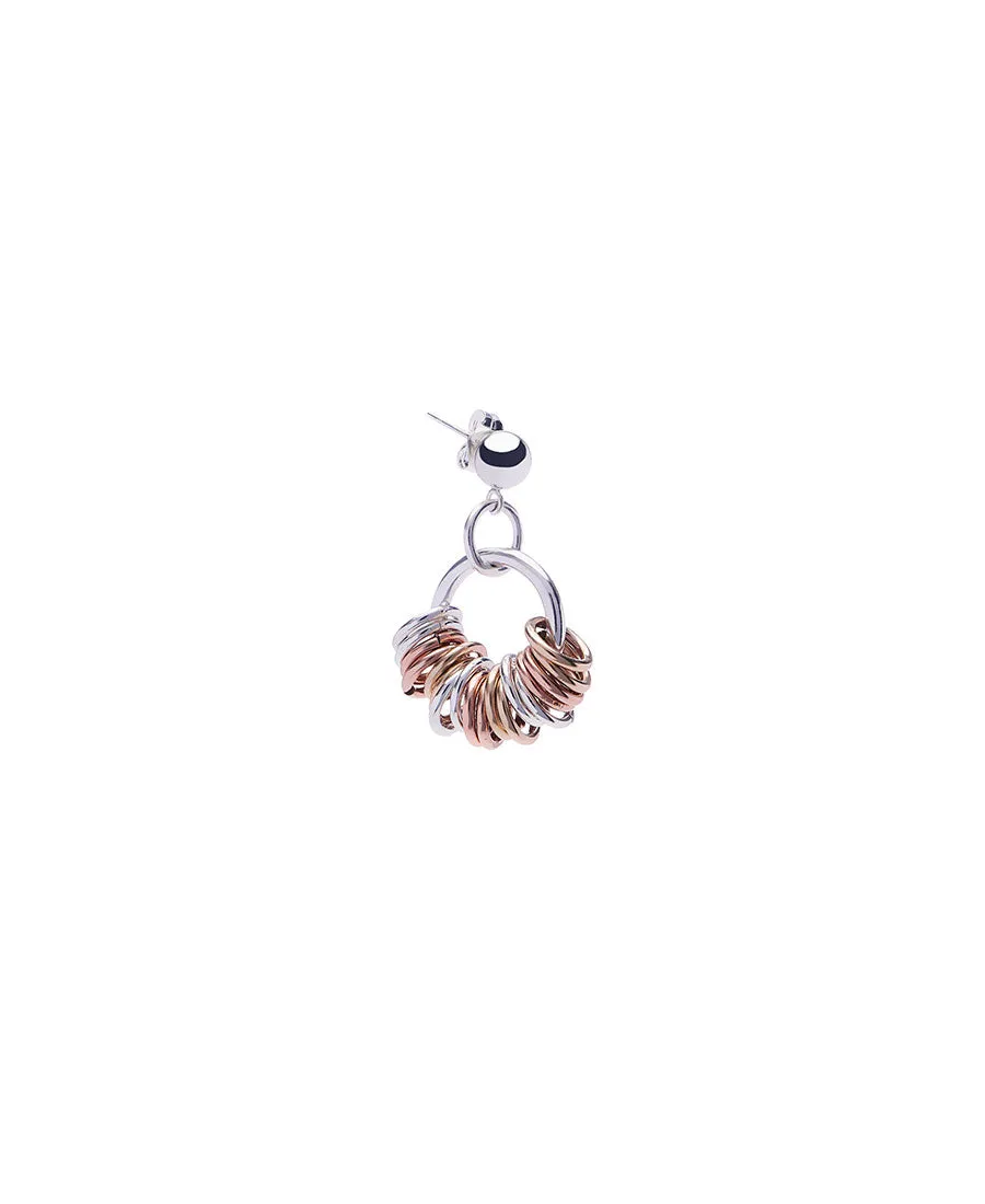 Silver & Gold Collision Hoop Earring - Small