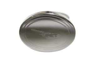 Silver Toned Etched Oval Stealth Bomber Plane Adjustable Size Fashion Ring