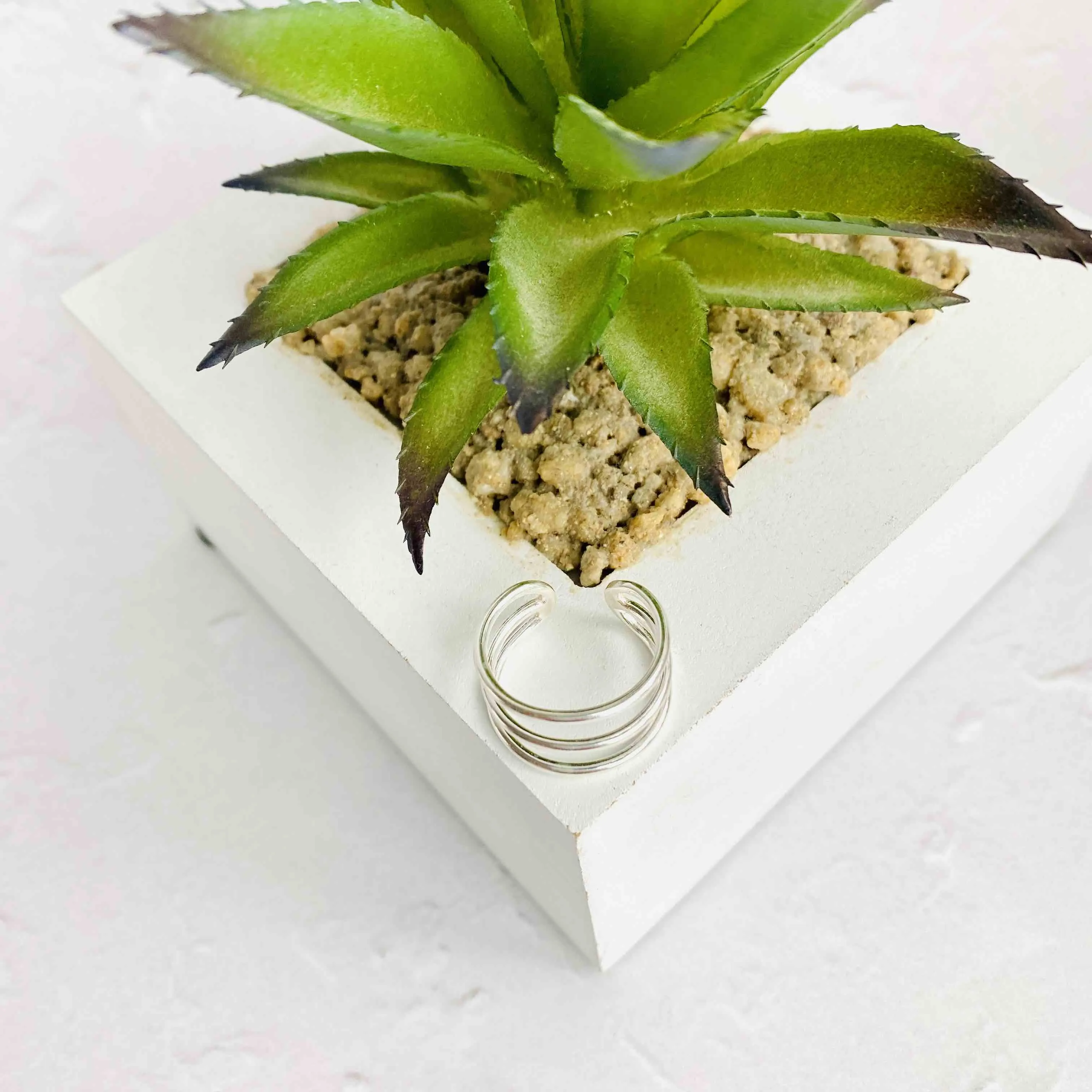 Silver Trio Bar Ring (Adjustable)