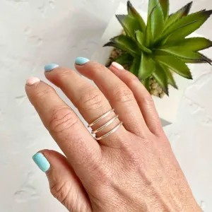 Silver Trio Bar Ring (Adjustable)