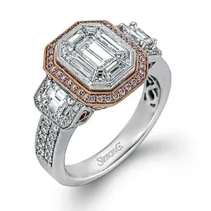 Simon G. 18k Two Tone Gold Diamond Engagement Ring