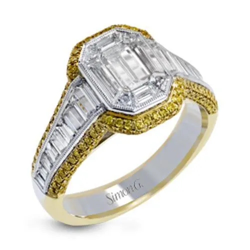 Simon G. 18k Two-Tone Gold Diamond Engagement Ring