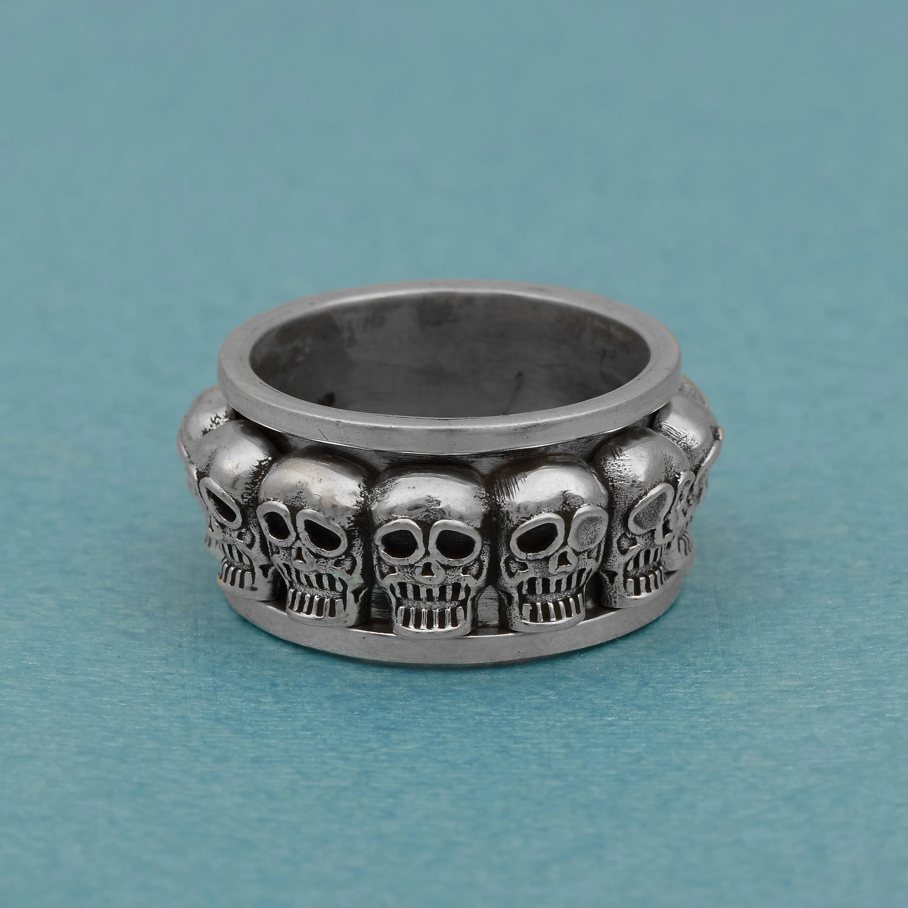Skull Spinner Biker Ring
