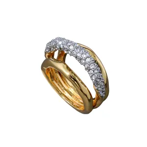 Solanales Crystal Orbiting Ring - Gold - Size 8