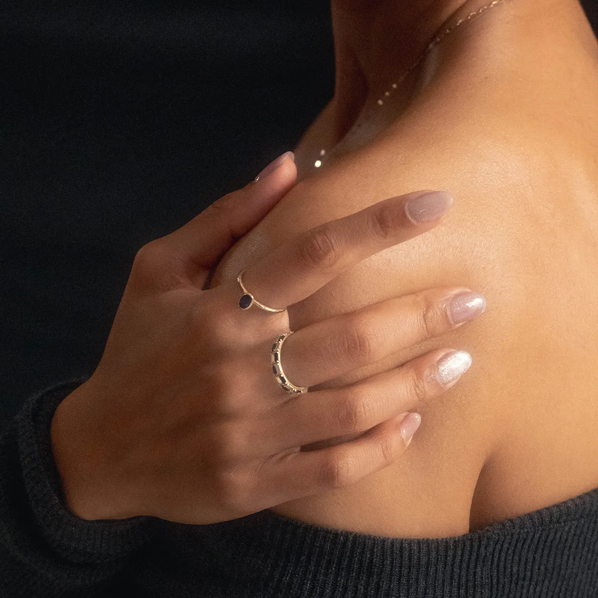 Solid Gold Amethyst Oval Ring