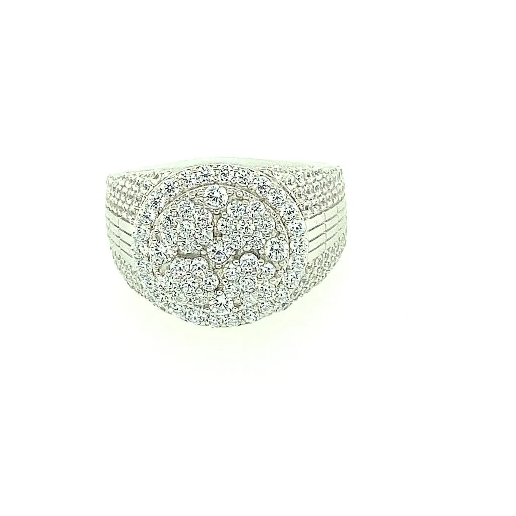 Solitaire Round  Simulated Iced Dimond Ring