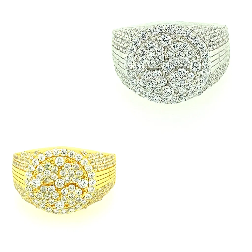 Solitaire Round  Simulated Iced Dimond Ring