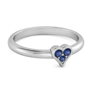 Sparkling Heart Shaped 0.60 Ct Blue Sapphire 925 Sterling Silver Ring