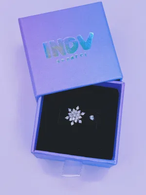 Spinning Crystal Snowflake Rings