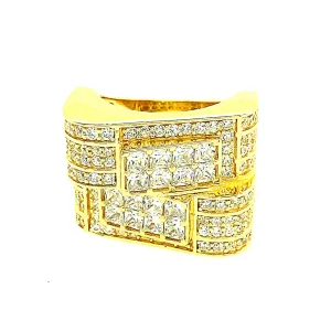 Square Sterling Silver Simulated Icy Dimond Ring