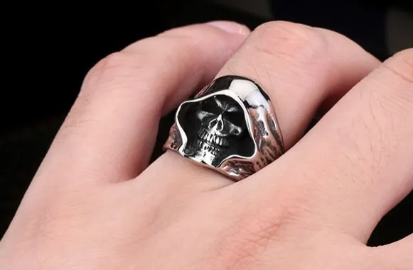 Stainless Steel Death Hell Skull Rings
