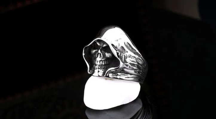 Stainless Steel Death Hell Skull Rings