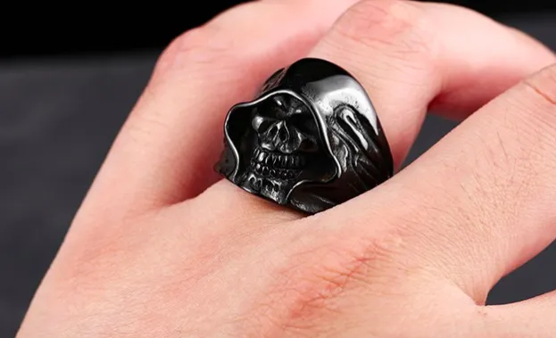 Stainless Steel Death Hell Skull Rings