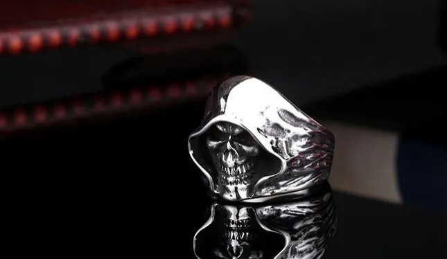 Stainless Steel Death Hell Skull Rings