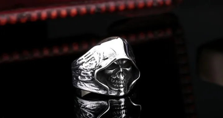 Stainless Steel Death Hell Skull Rings