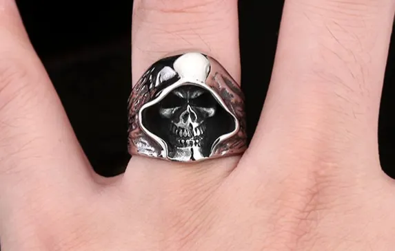 Stainless Steel Death Hell Skull Rings