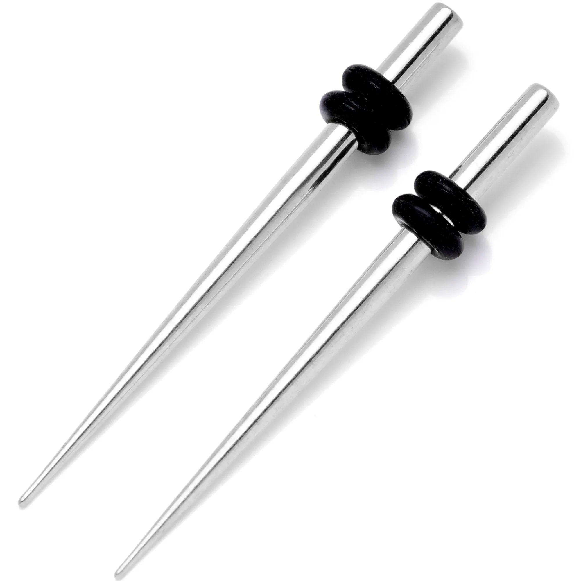 Stainless Steel Micro Taper Straight Plug Set 14 Gauge to 8 Gauge