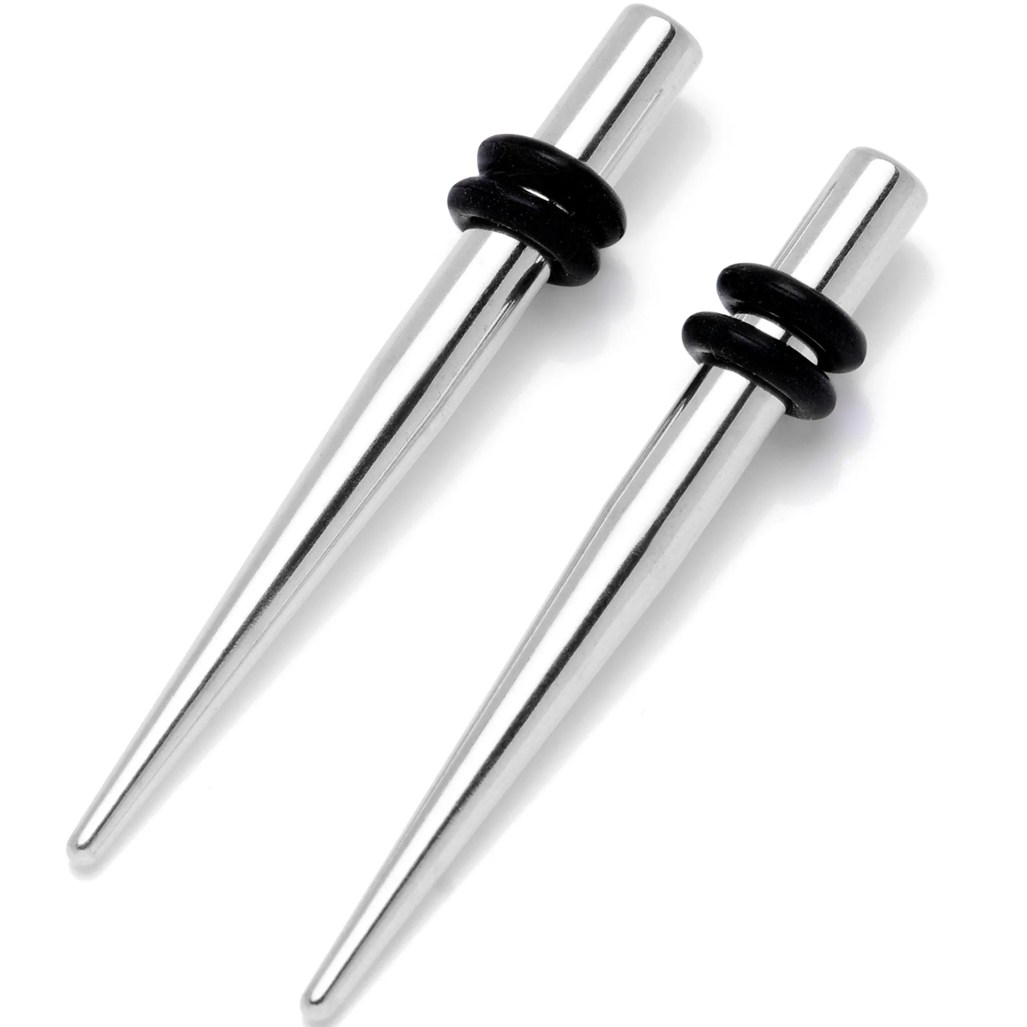 Stainless Steel Micro Taper Straight Plug Set 14 Gauge to 8 Gauge