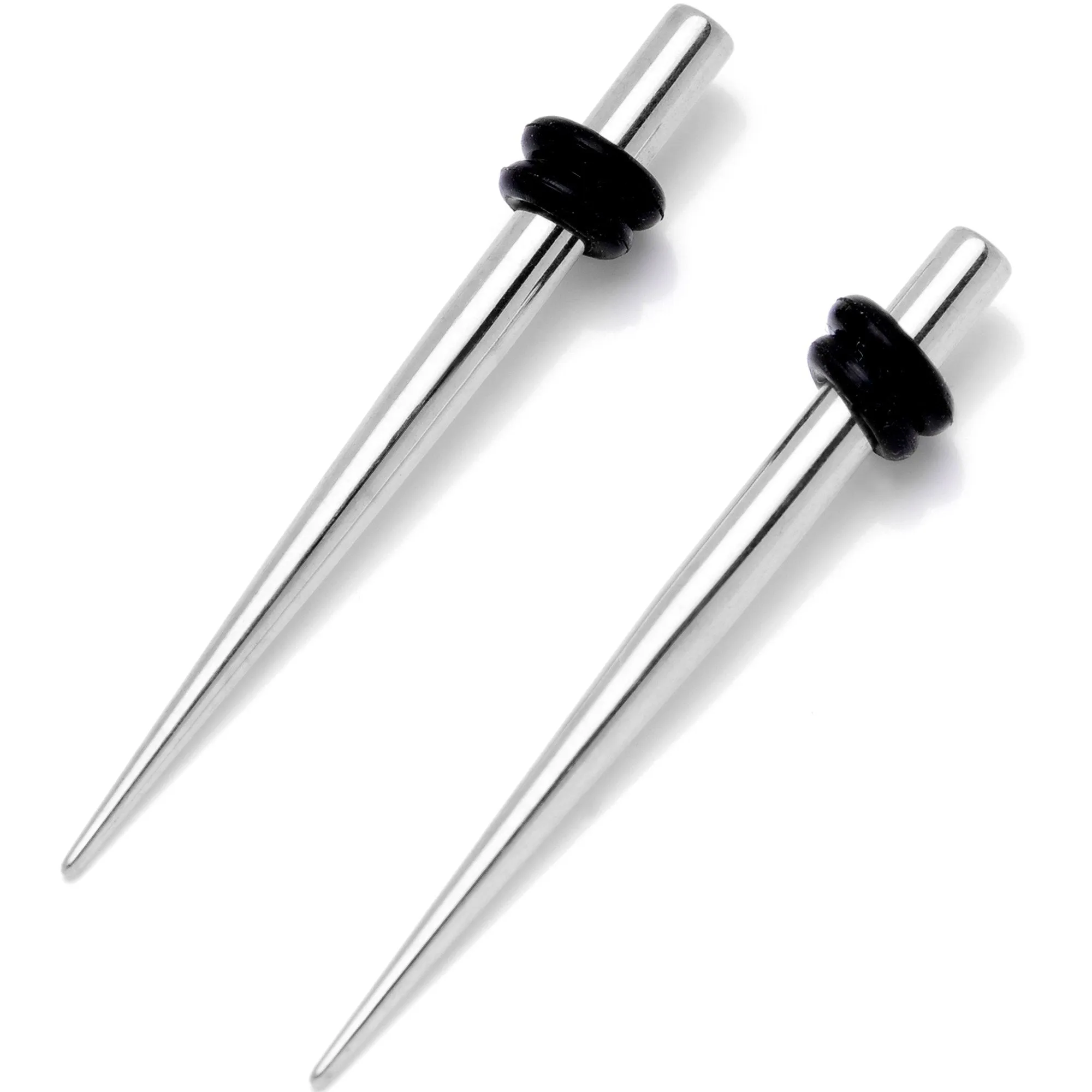 Stainless Steel Micro Taper Straight Plug Set 14 Gauge to 8 Gauge