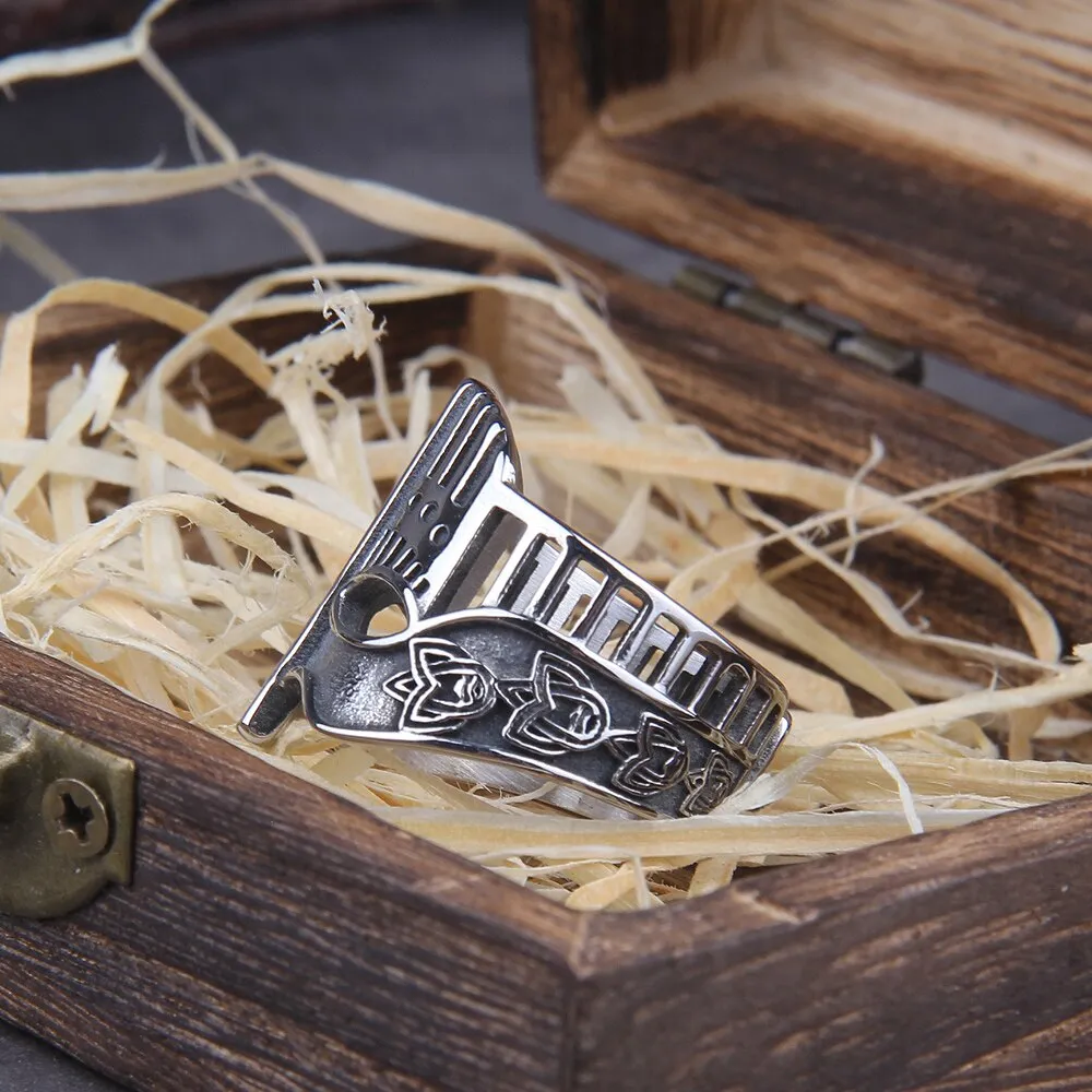 Stainless Steel Viking Spartan Warrior Helmet Rings Men Never Fade Nordic Viking Helmet adjustable Rings Jewelry