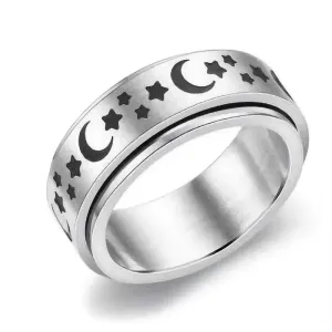 Stars & Moon Spinner Ring
