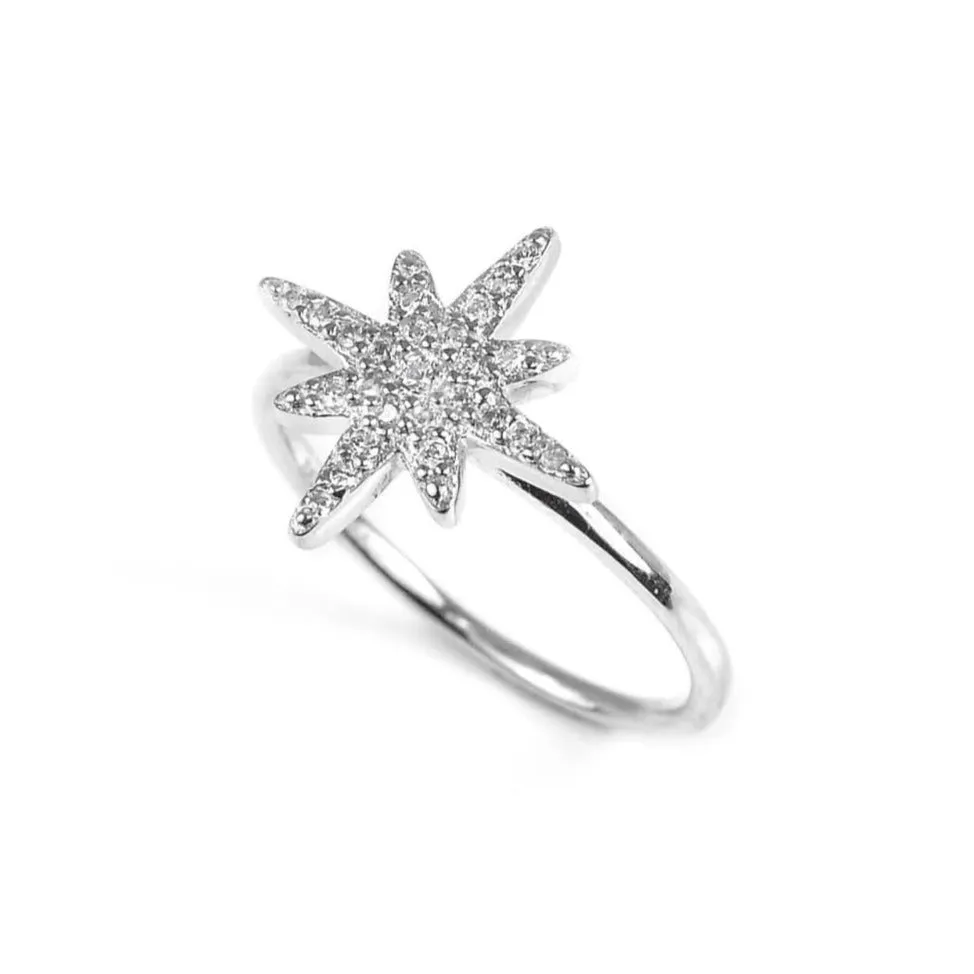 Sterling Silver & Cubic Zirconia Aurora Star Ring
