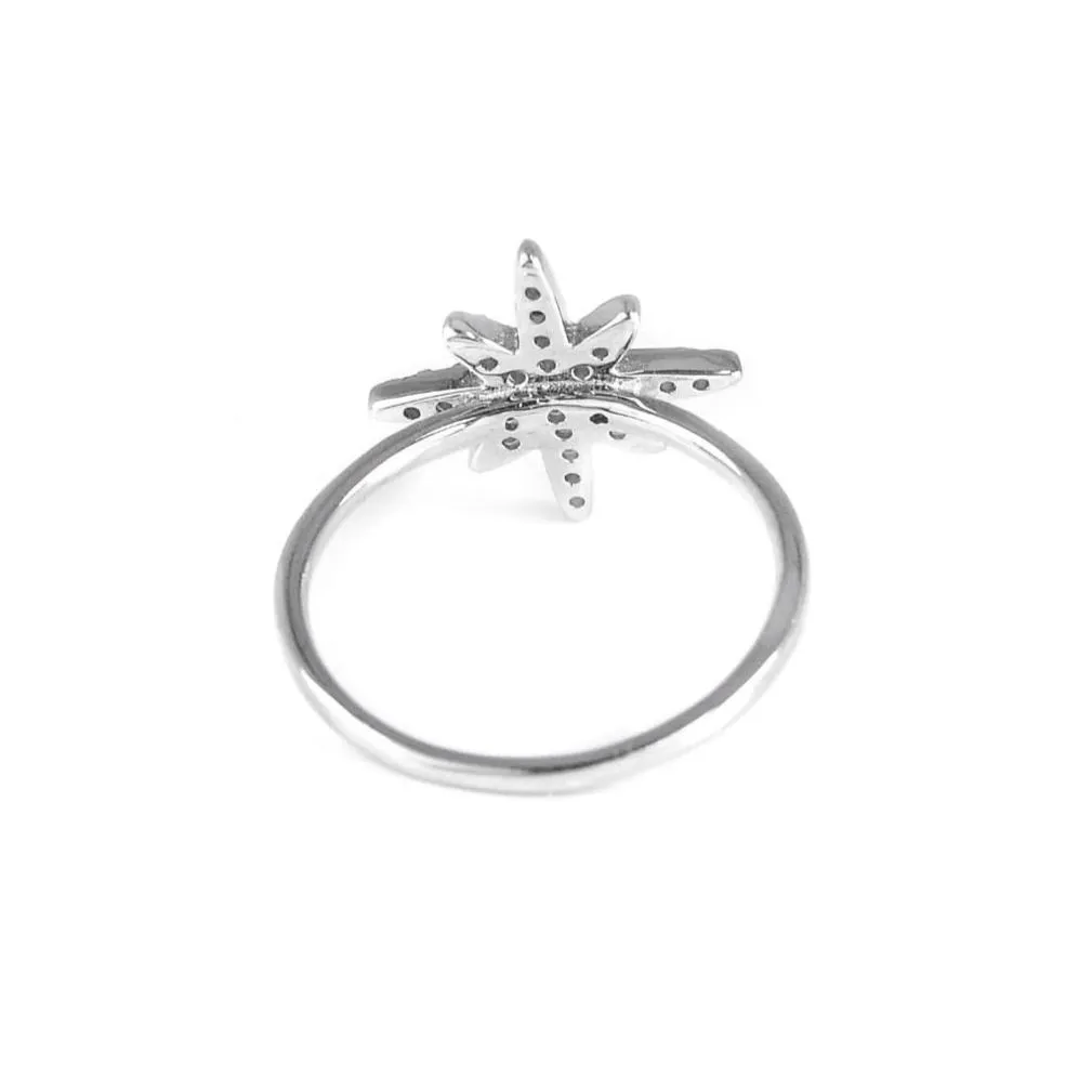 Sterling Silver & Cubic Zirconia Aurora Star Ring