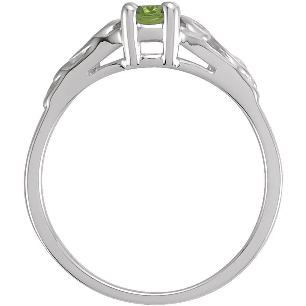 Sterling Silver August Imitation Birthstone Ring , Size 5