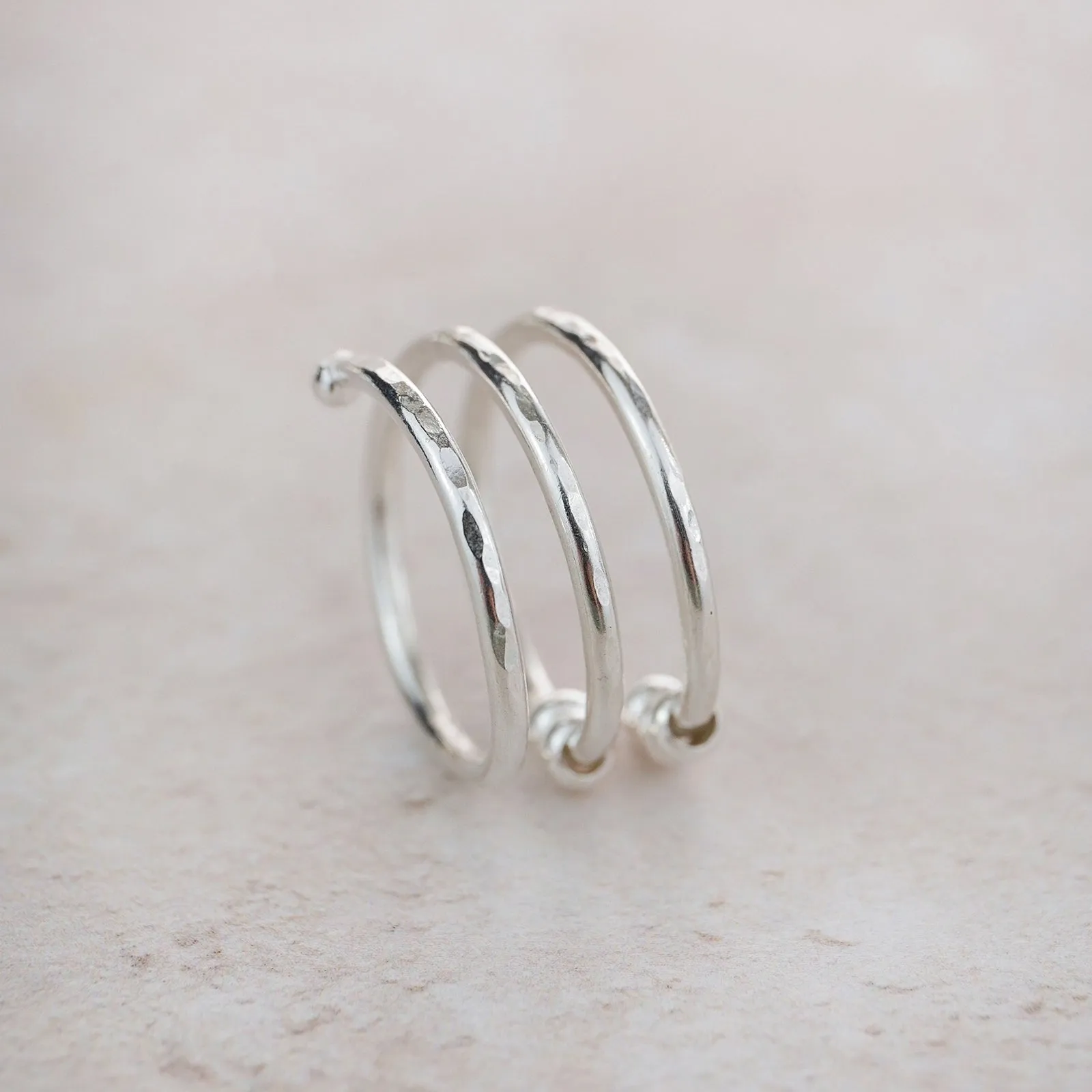 Sterling Silver Beaded Fidget Ring