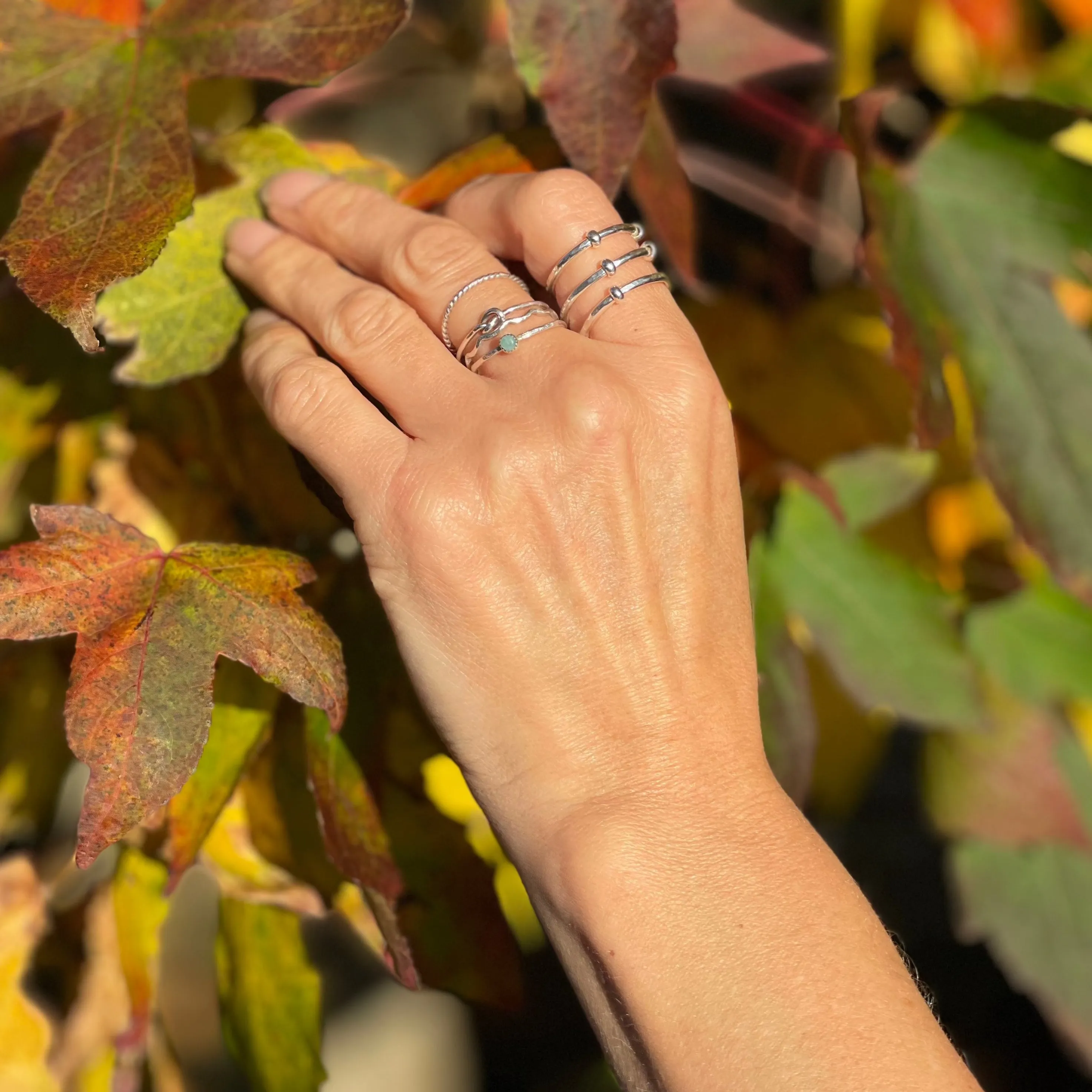 Sterling Silver Beaded Fidget Ring