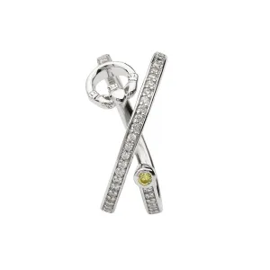 Sterling Silver Claddagh Crisscross Ring Set With Peridot Stone - SL103