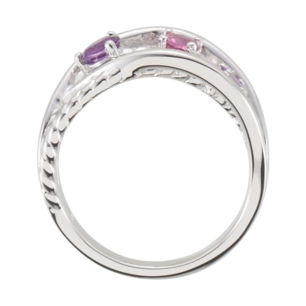 Sterling Silver Criss Cross Rope Ring, Size 7