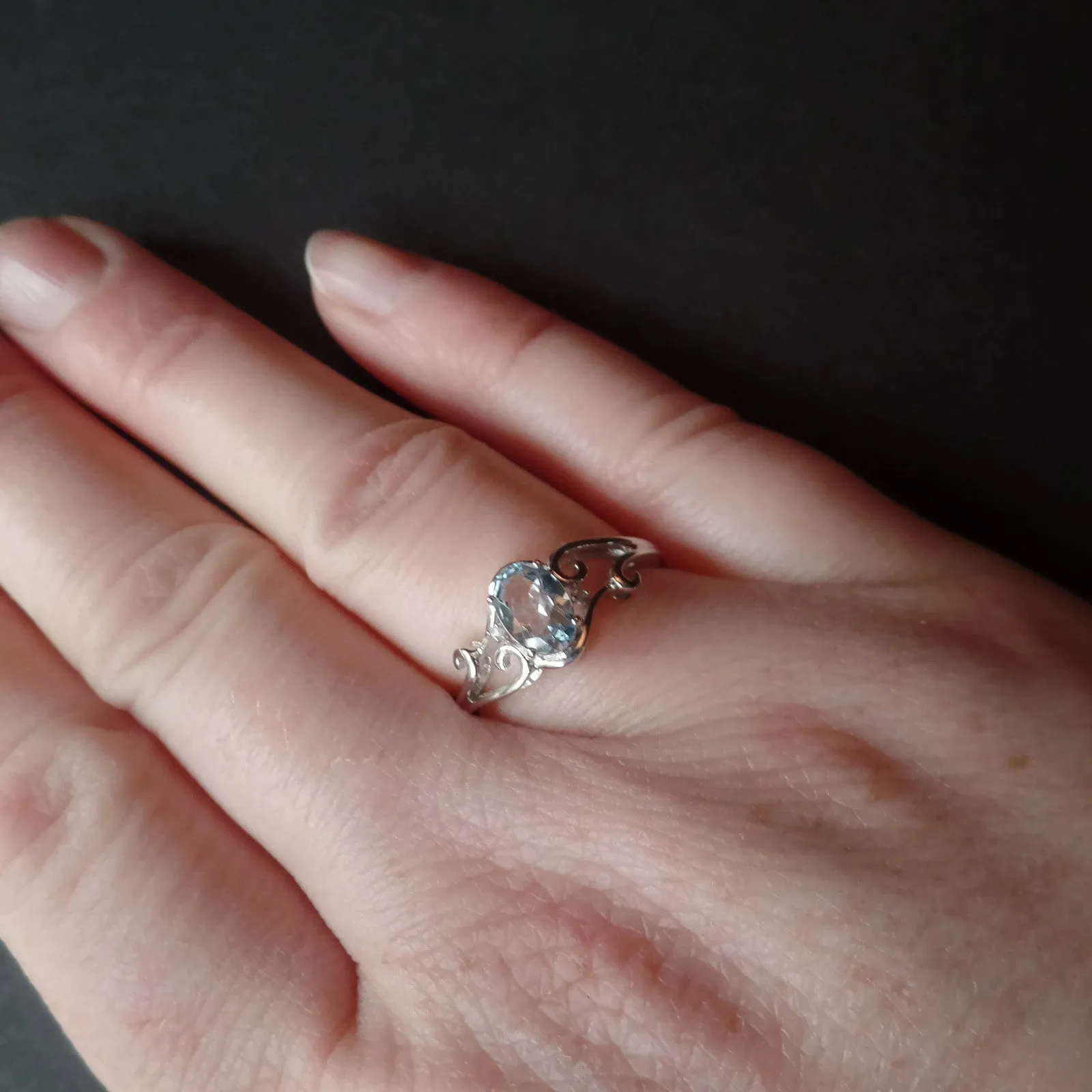 Sterling Silver Genuine Oval Gemstone & Diamond Rings
