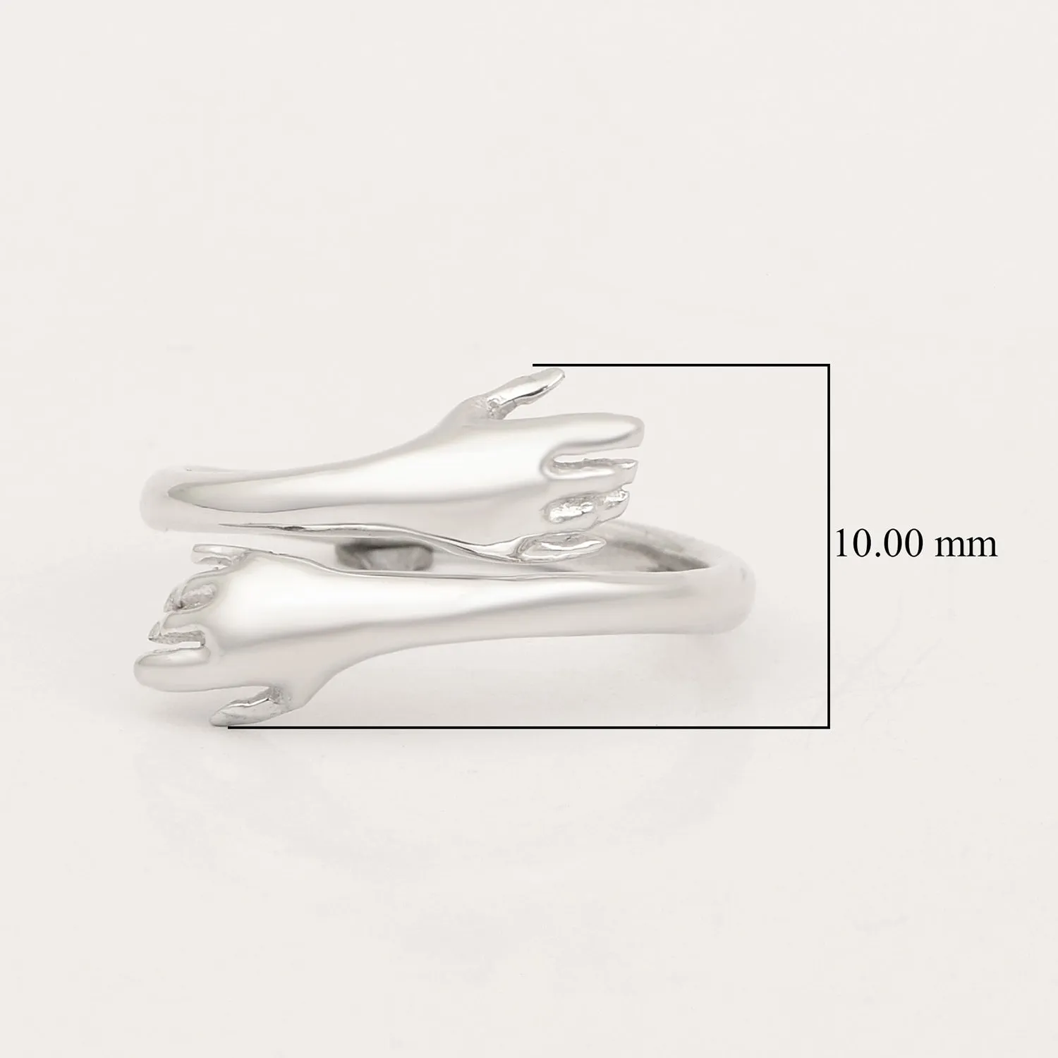 Sterling Silver Hug Ring for Women, Adjustable Ring
